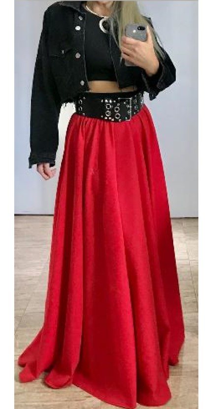 DLOUHÁ SUKNĚ - maxi sukně BOROS-SK-L-RED 07